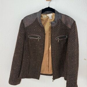 Vintage Chico's Metallic Jacket with Gold Lining